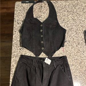 Fashion Nova Dark Wash Pant Set